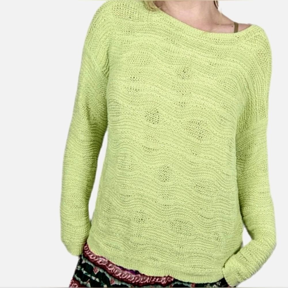 J. Jill Women's Chartreuse Green Pullover Sweater